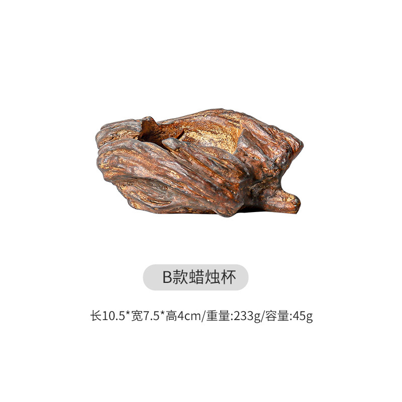 国境を越えたレトロな防古シンプルな木製セメントアロマキャンドルカップdiy大豆ワックス容器空カップ燭台置物|undefined