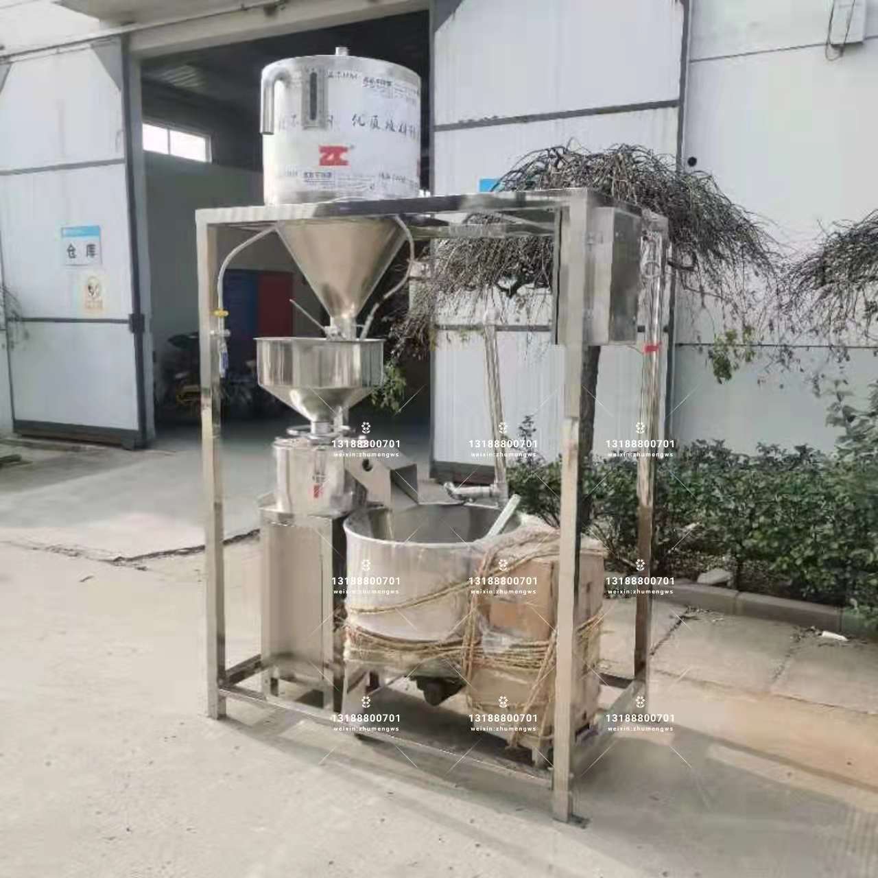 河北磨浆设备 豆制品磨浆生产线 三连磨上渣机搅渣机生产厂家技术