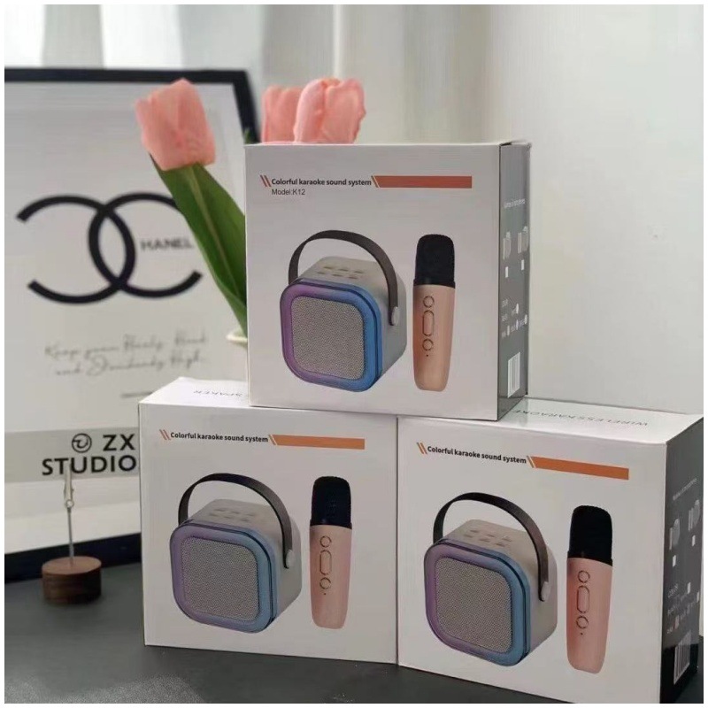K12 Wireless Bluetooth Audio Mini Handheld Microphone Singing and Singing All-In-One Home Ktv Audio Set
