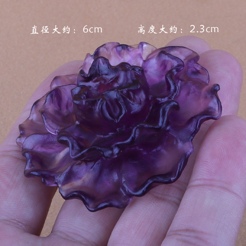 牡丹花茶枕香插摆件琉璃工艺品客厅禅意茶书房桌面家居装饰手把件|undefined