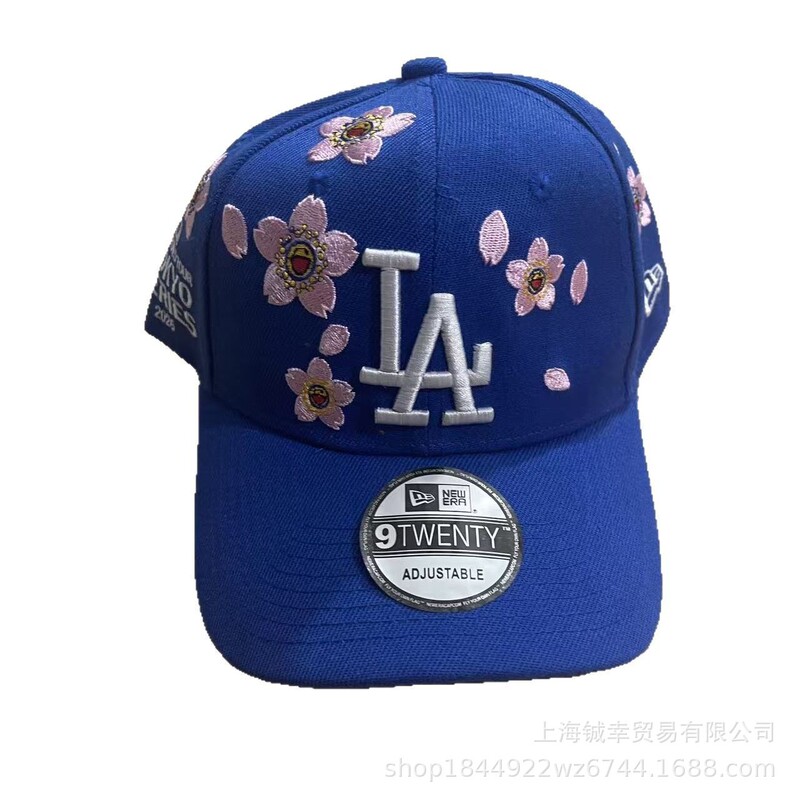 MLB帽子NY运动遮阳棒球帽男女硬顶可调节鸭舌帽村上隆樱花棒球帽|undefined