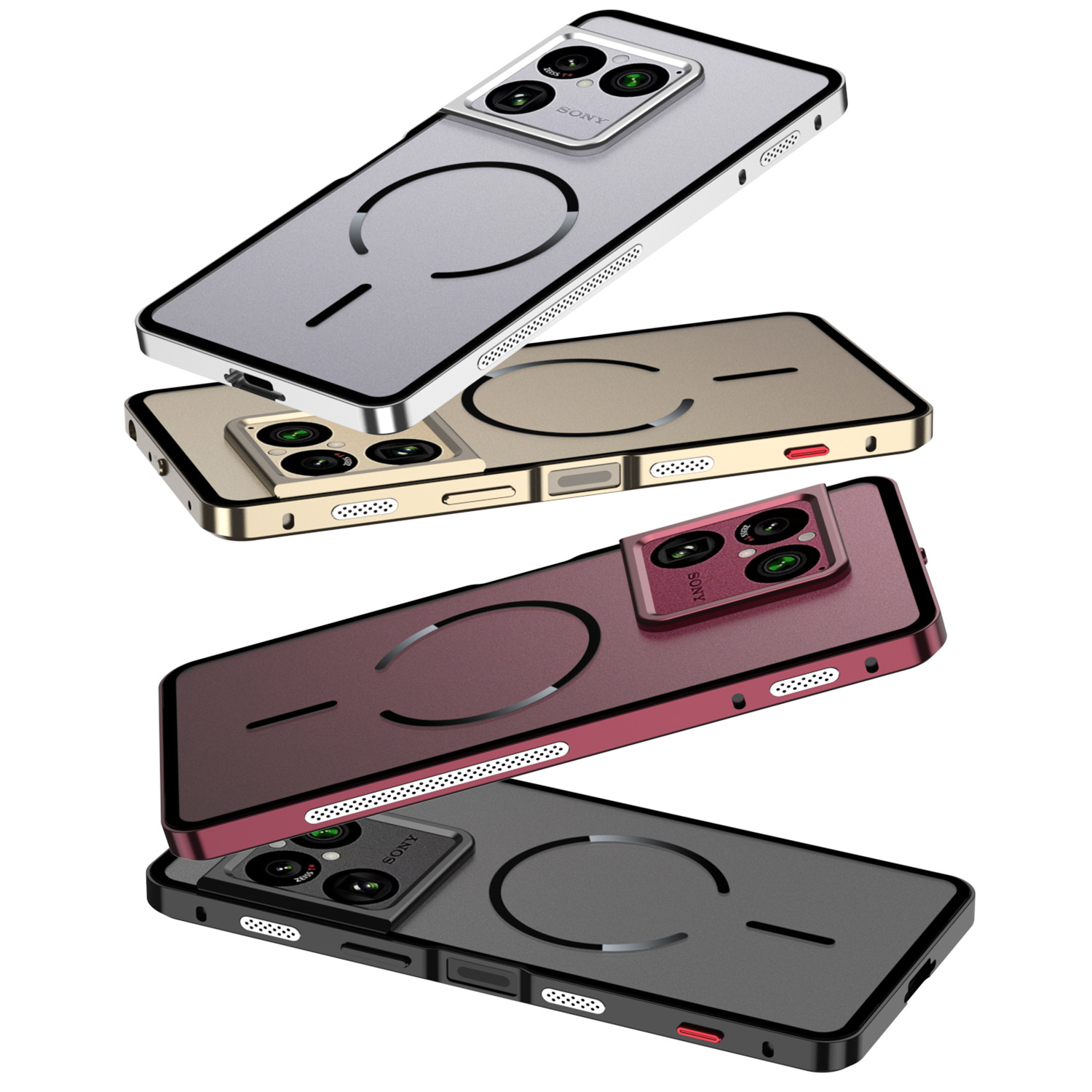 跨境适用于索尼Xperia1VIII8代磁吸背板铝合金边框弹扣设计手机壳