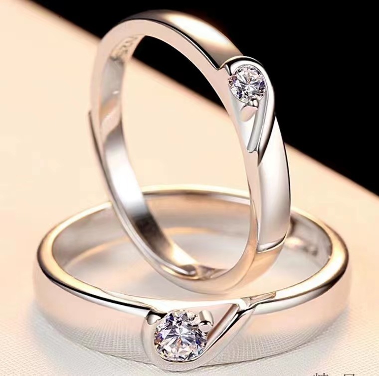 Couple Rings Silver Plated Adjustable Rings For Men And Women_voghion.com