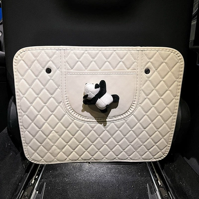 Rear Seat Protective Pad, Anti-Wear — Chair back anti-kick pad - panda-white-anti-kick-pad-short-style