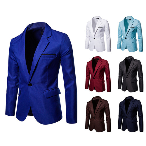 Men youth Music production singers host jazz dance blazers blue wedding party formal suit men's  British style nightclub bar birthday party dress coats for man