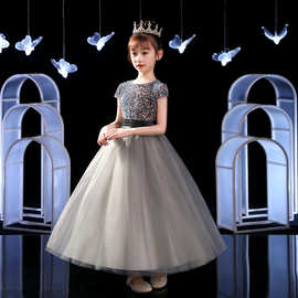 女童礼服裙洋气可爱儿童主持人生日演出服小女孩钢琴演奏公主长裙