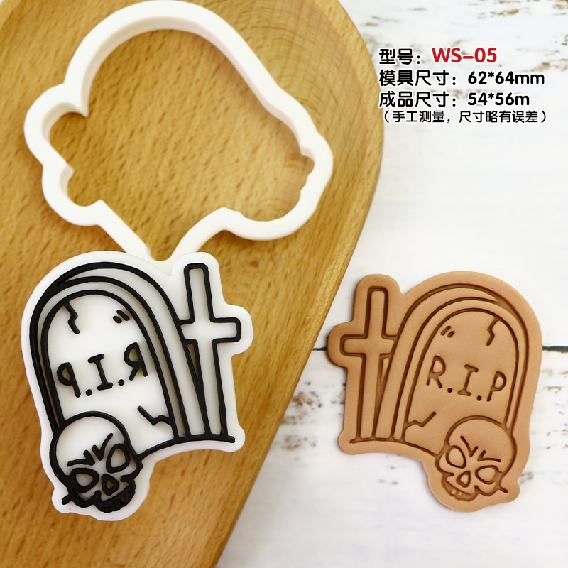 molde de galletas de Halloween dibujos animados para hornear molde de flip DIY 3D estereoscópio prensado molde de corte de galletas de helada