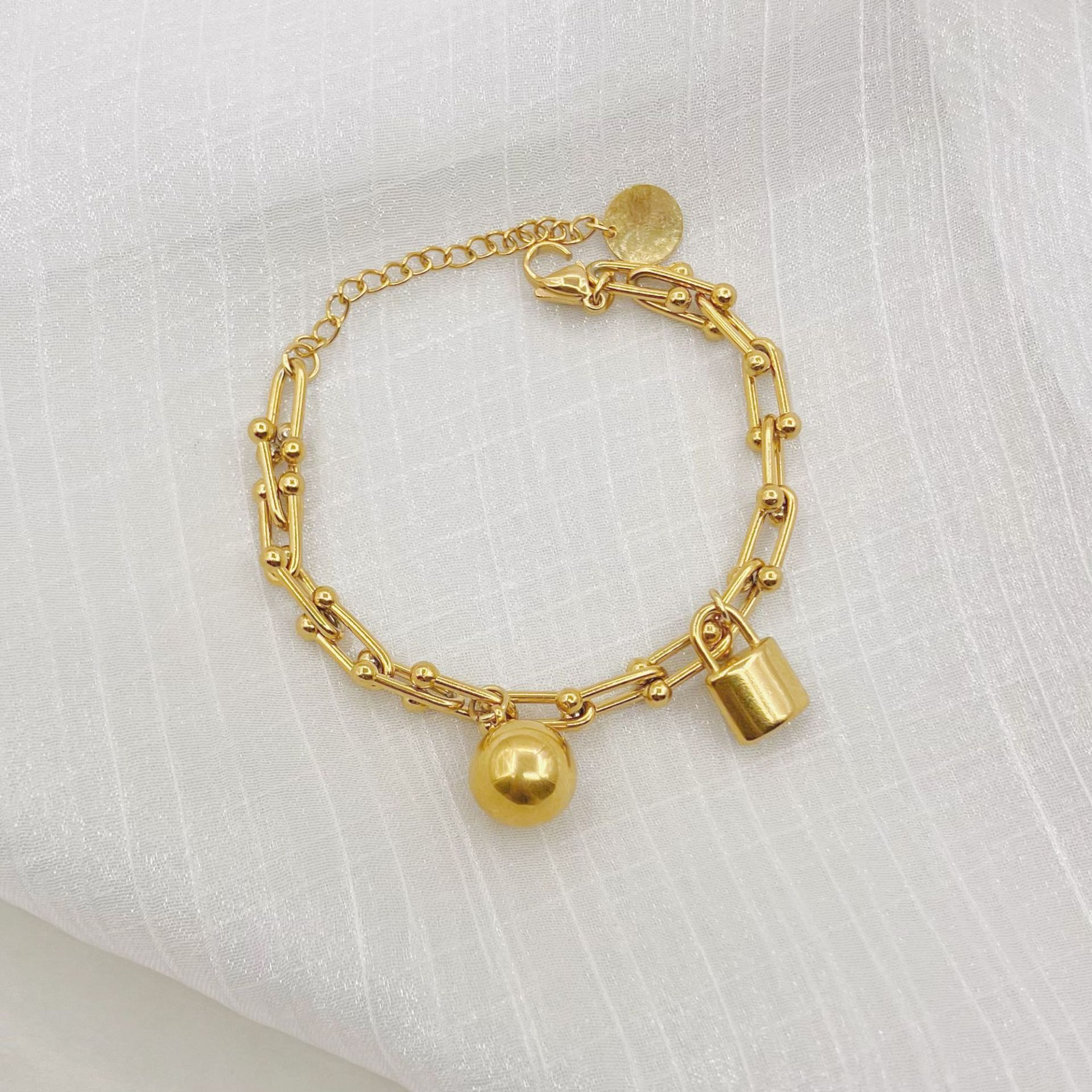 Fashion Lock Stainless Steel Plating Bracelets 1 Piece