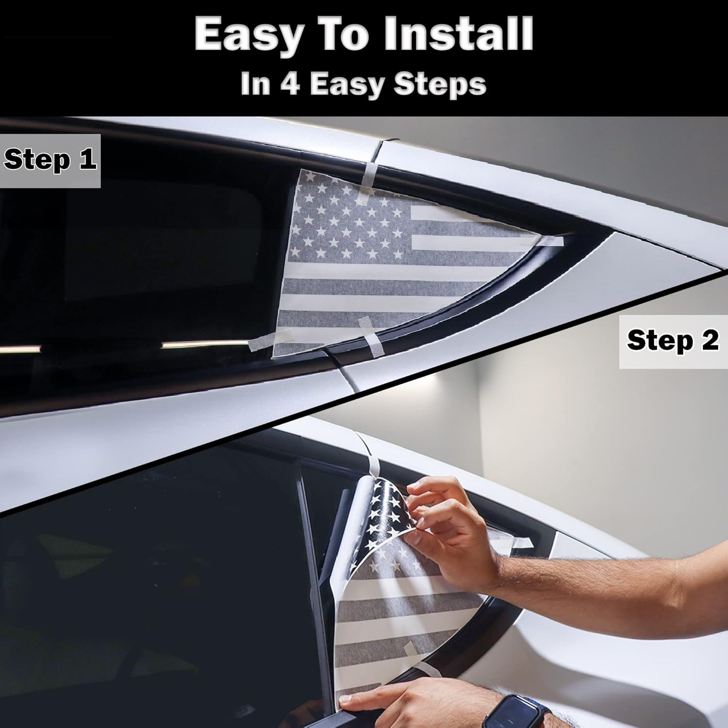 Aplicable para Dodge 2011 - 2022 bandera de los Estados Unidos vinilo ventana decal mate negro contrapeso