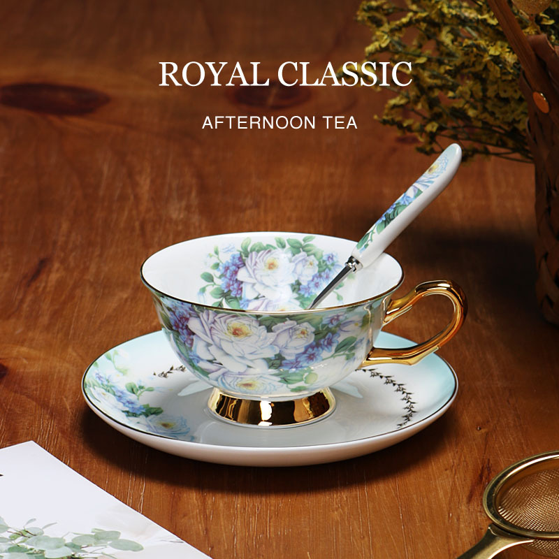 Conjunto de tazas de café de porcelana de hueso europeo simple estilo británico de té de la tarde set de cerámica estilo nórdico