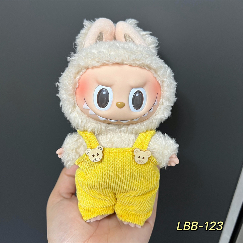 Labubu ベビー服ビニールラブブ 17 センチメートル人形かわいいドレスアップカジュアルスーツスカートぬいぐるみ服|undefined