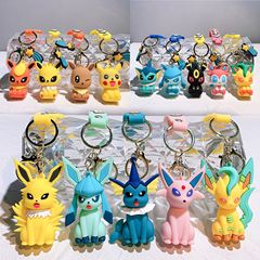 ピカチュウ Eevee ポケモン漫画キーホルダーアニメキーリングアクセサリーかわいいスクールバッグペンダントギフト卸売