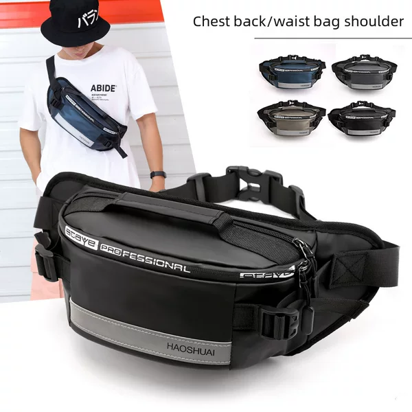 Factory direct new fashion outdoor waist bag running close-fitting waist bag reflective strip chest bag anti-theft mobile phone cash register bag