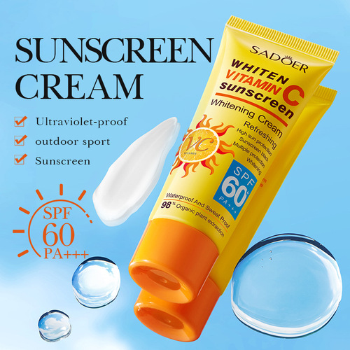 Cross-border foreign trade SADOER vitamin c sunscreen and whitening cream, isolation sunscreen, anti-sweat, moisturizing, refreshing and non-greasy