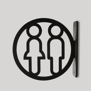 Men's and Women's Restroom Restroom Signage 3D Signage Guide Acrylic Toilet Side-Mounted Reminder