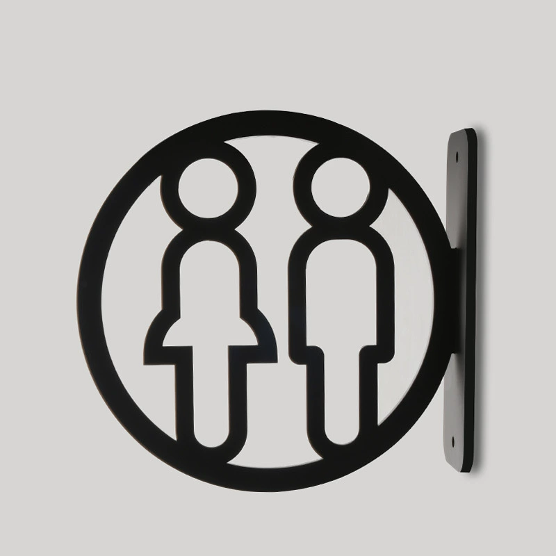 Мужские и женские туалетные знаки, 3D-вывеска, акриловое напоминание о туалете с боковым креплением