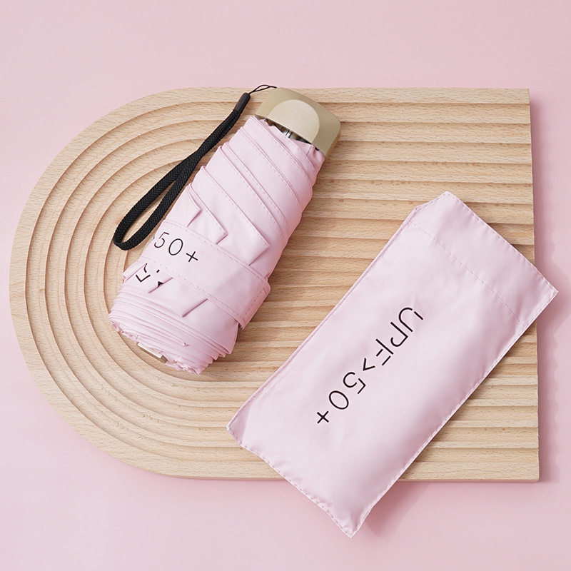 Paraguas de sol paraguas a prueba de UV para mujer logotipo personalizado paraguas publicitario upf50 + plano 50% bolsillo plegable pequeño paraguas de sol