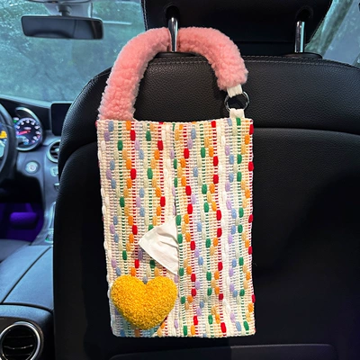 Car tissue box/set Type, 2026 New Model - yellow-love-tissue-bag