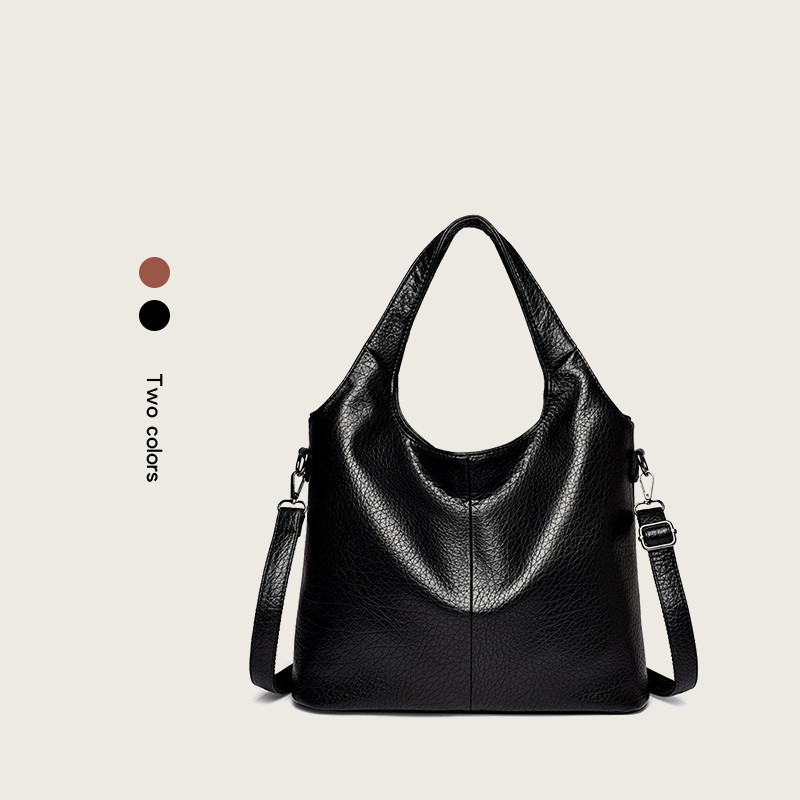 Fashionable Retro New Large-Capacity Tote Bag for Women, Korean Style Solid Color Casual Commuter Shoulder Bag, Pu Texture Crossbody Bag