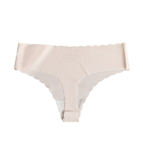 Cross-border women's ice silk seamless underwear, thin, breathable, ribbed, pure cotton crotch—European and American-style, plus size, breathable and comfortable for women.
