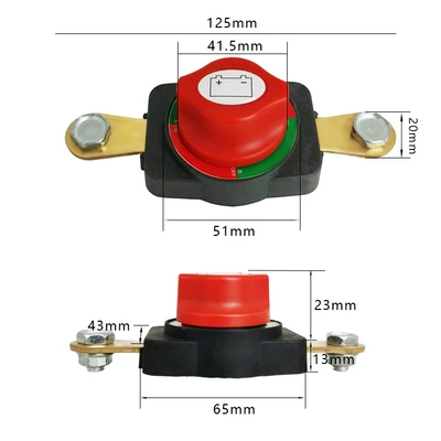 Car Power-Off Switch Thickeneded Power supply, ignition system accessories - red-rotation-two-head-screw-pure-copper-power-off-switch