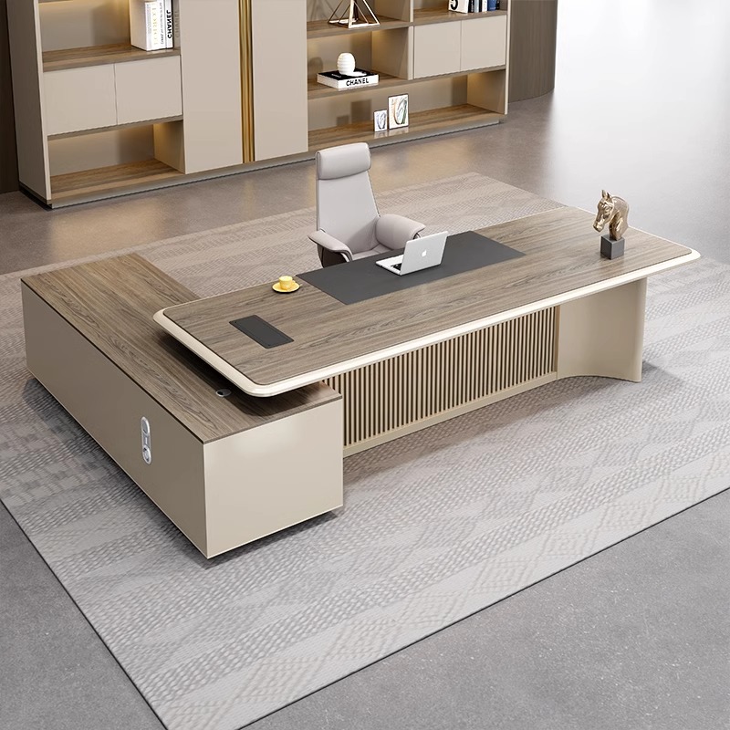 Mesa de jefe de lujo de alta gama, mesa de oficina del presidente, mesa de oficina moderna simple, mesa de gerente de fábrica directa