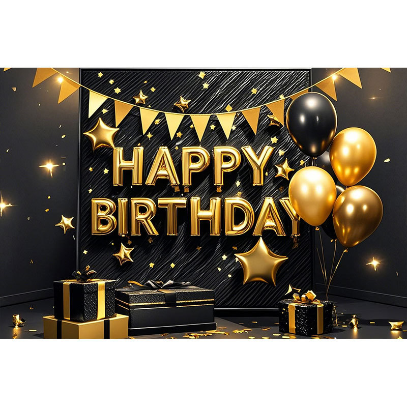 Fondo de fiesta con pancarta de feliz cumpleaños 2025, tela colgante para fotos con tema de cumpleaños, decoración fotográfica.