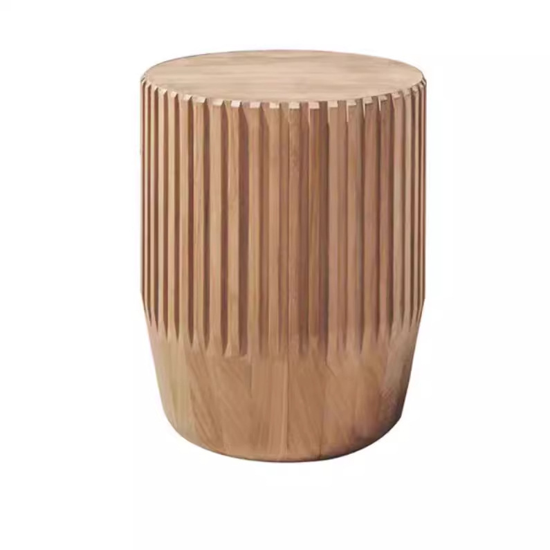 Mesa de café a rayas de 35 cm (teca)