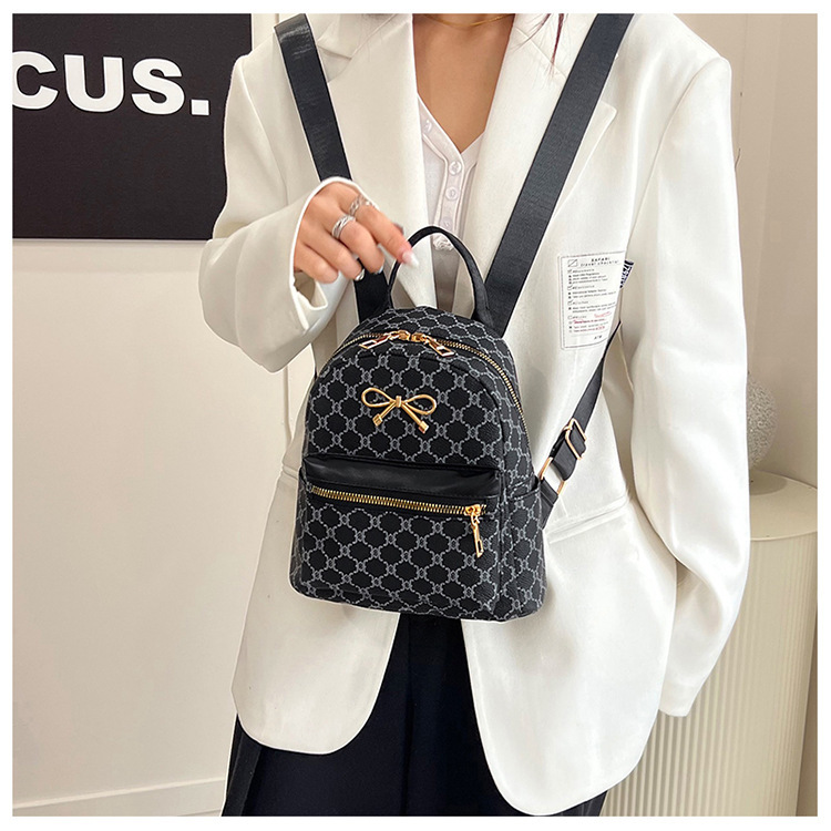 Zipper Closure Type Wear-Resistant Bow Knot Daily Street Zipper Backpack