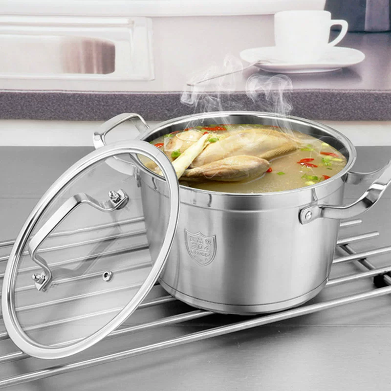 Milk Pot 304 Stainless Steel Cooker Home Elert Stewing Gas Electromagnetic Cooker General Cooking Soup Stewed Pot Decoction Soup Pot