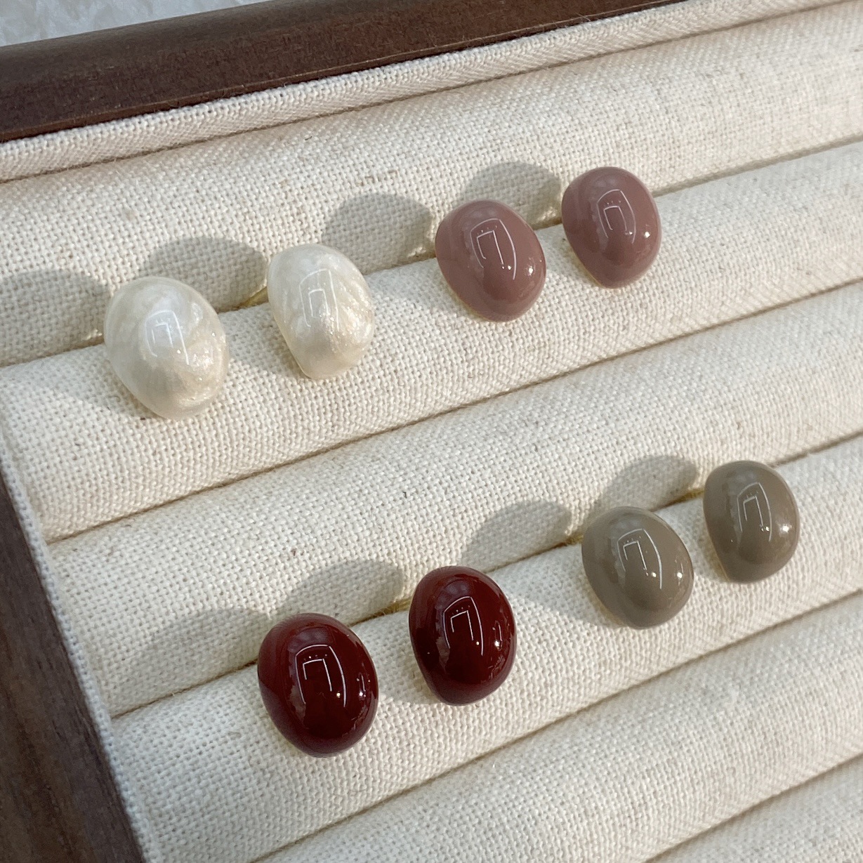 1 Pair Quantity Daily Occasion 1 Pair Basic Geometric Color Block Enamel Copper Ear Studs