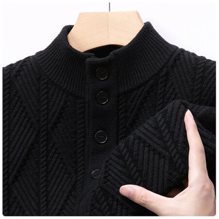 Camisa de punto transfronteriza suéter de hombre otoño y invierno nuevo estilo de hombre calentamiento camisa jacquard moda de comercio exterior chaqueta de hombre