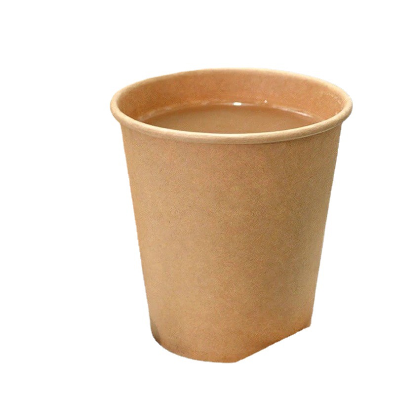 Película PLA personalizada película única calibre 90 taza de papel Kraft natural agua potable desechable engrosada taza de bebida caliente de una sola capa