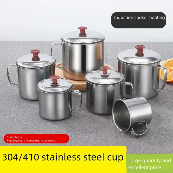 Outdoor Camping 304 Stainless Steel Cup Kindergarten Thickened Mouth Cup for Tea Home Large Capacity Wholesale Water Cup