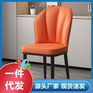 Nordic Cream Style Light Luxury Dining Chair Home Stool Modern Backrest Simple Style Makeup Restaurant Soft Bag Hotel Chair