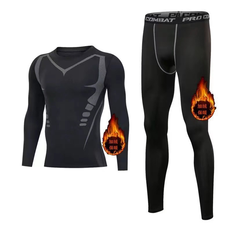 Invierno de camisa de calzado deportivo calentamiento al aire libre entrenamiento de entrenamiento de baloncesto elástico empalme leggings hombre