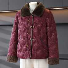 冬装棉服中年妈妈装加绒加厚新款棉衣中老年女装冬季洋气棉袄外套