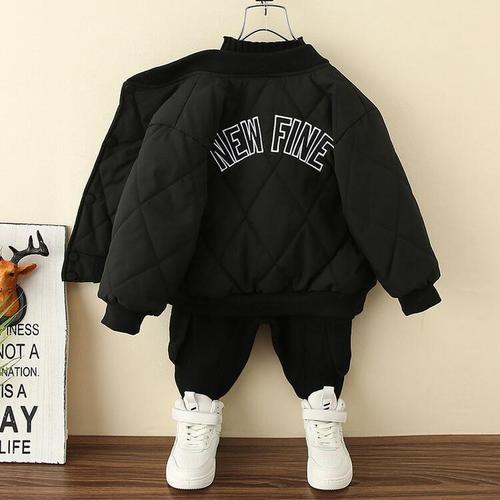 Boys' Autumn and Winter Cotton Baseball Jackets  Winter New Style Handsome Children's Tops Baby Fashionable Outerwear