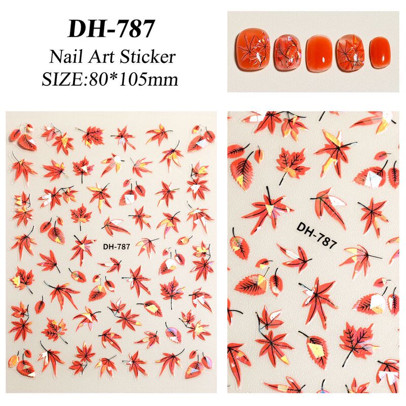 カラメル紅葉ネイルシールは、バックゴム秋冬の火の赤い木の葉ネイルシールのアクセサリーDHタイプを手放します|undefined