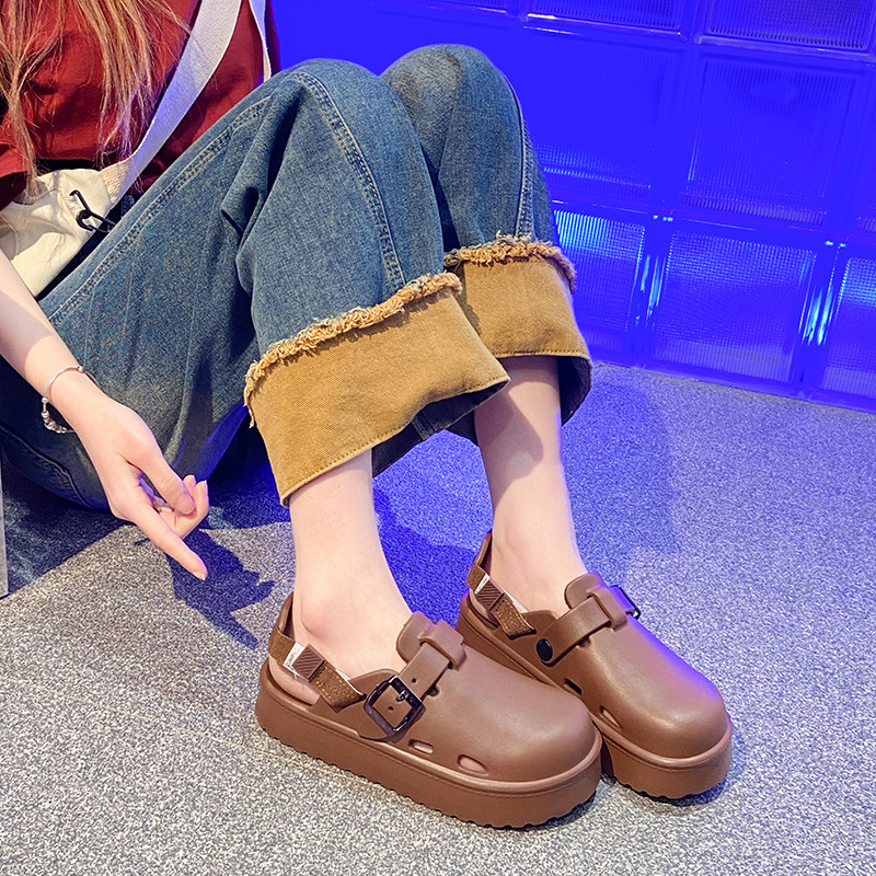 Zapatos EVA Birkenstock 2025 primavera zapatos de mujer moda casual todo-fósforo ropa exterior un pedal suela suave cómodas zapatillas Baotou