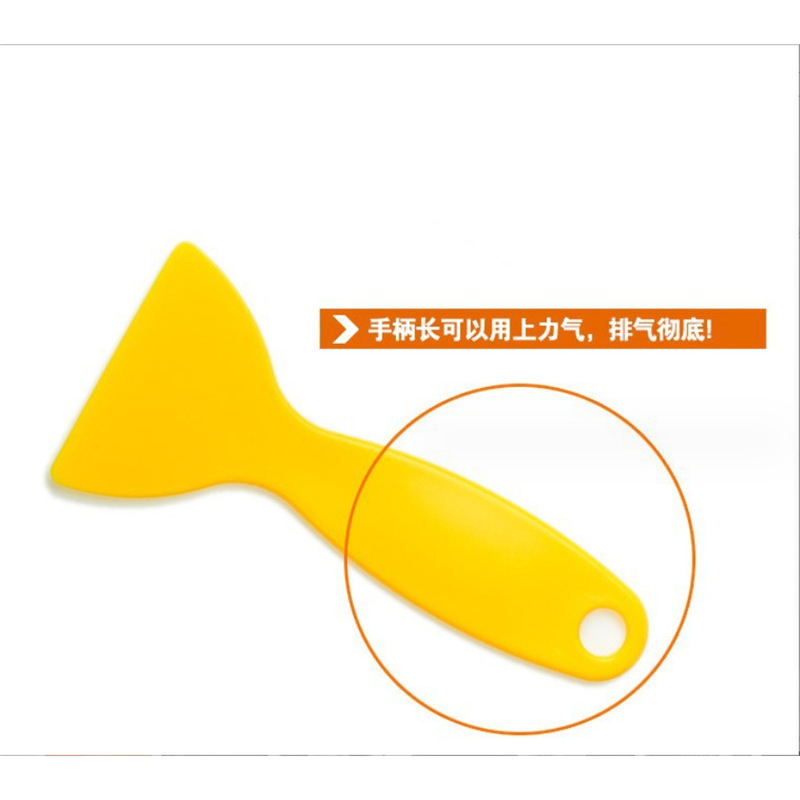 Car Film Tool Yellow Scraper Glass Window Film Plastic Small Scraper Car Light Film Triangle Scraper