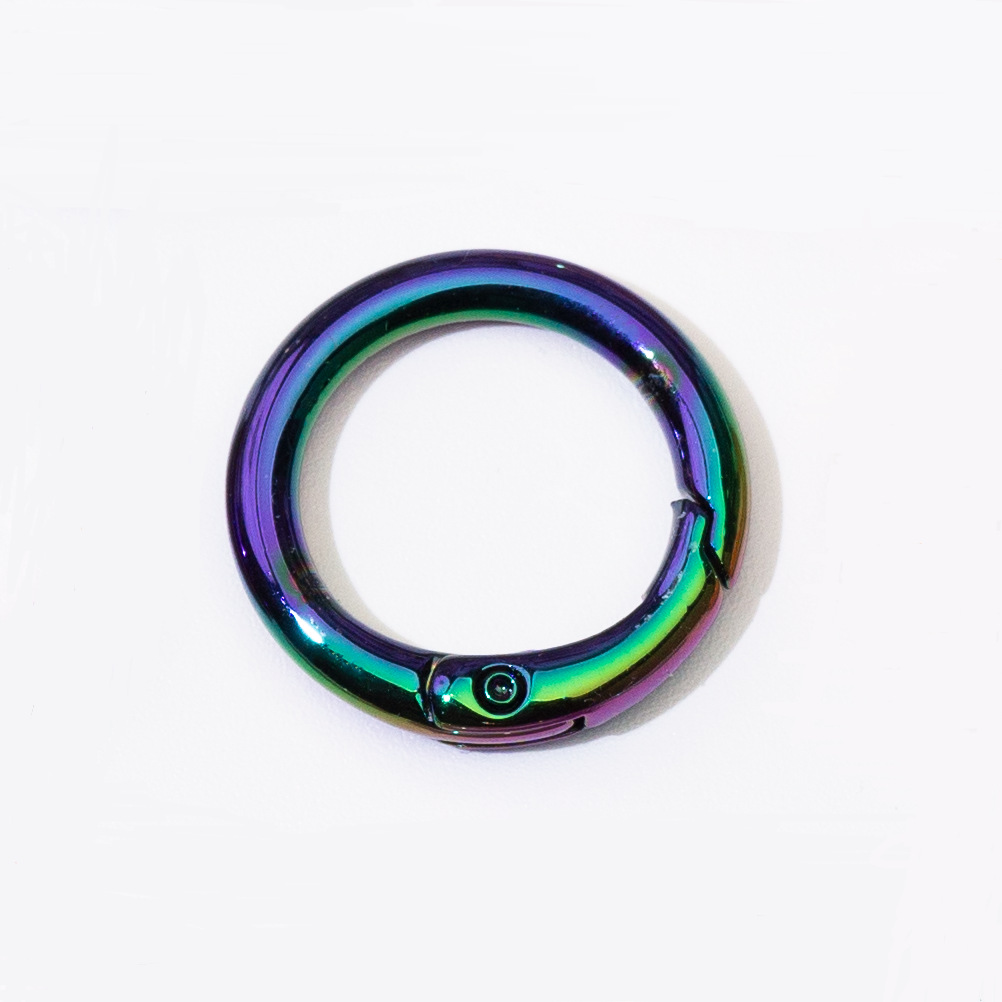 Color hebilla de resorte anillo de chapado uv anillo de división anillo de resorte llavero accesorios de bricolaje anillo de conexión de aleación