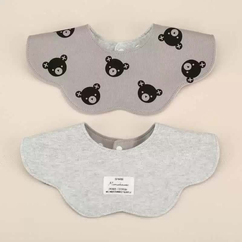 K**Y Same Style Baby Petal Saliva Towel Double-Sided Usable Newborn Saliva Towel Food Supplement Bib Absorbent Saliva Pocket