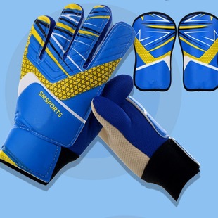 Football Goalkeeper Children's Protective Gear Primary School Students Latex Wrist Sports Gloves Shin Pads Anti-Fall Suit for Men