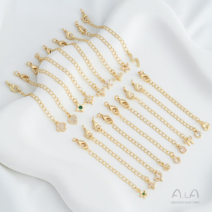 ����ɫ14K������ʯ�������~��â��С��ˮ��β�diy���Ʒ���L�