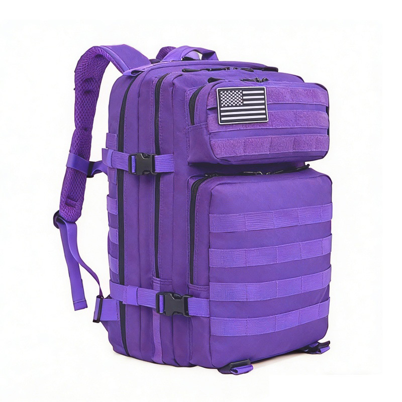45L Camouflage Bag, Large-Capacity Backpack, Outdoor Velcro Wear-Resistant Waterproof Hiking Tactical Backpack, Lightweight and Portable