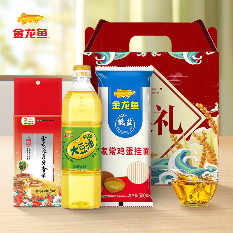 金龙鱼油米组合 食用油400ML稻米油大米500G礼盒 伴手礼批发包邮|undefined