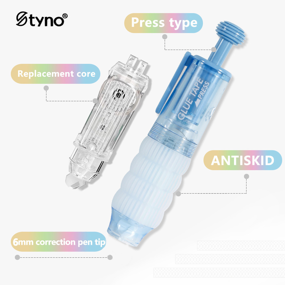 Alto valor de la cara de pulsar el punto de movimiento dispensador de pegamento para estudiantes pegados pegamento de doble cara cuentas de mano di dispensador de lápiz de pegamento cinta de punto al por mayor