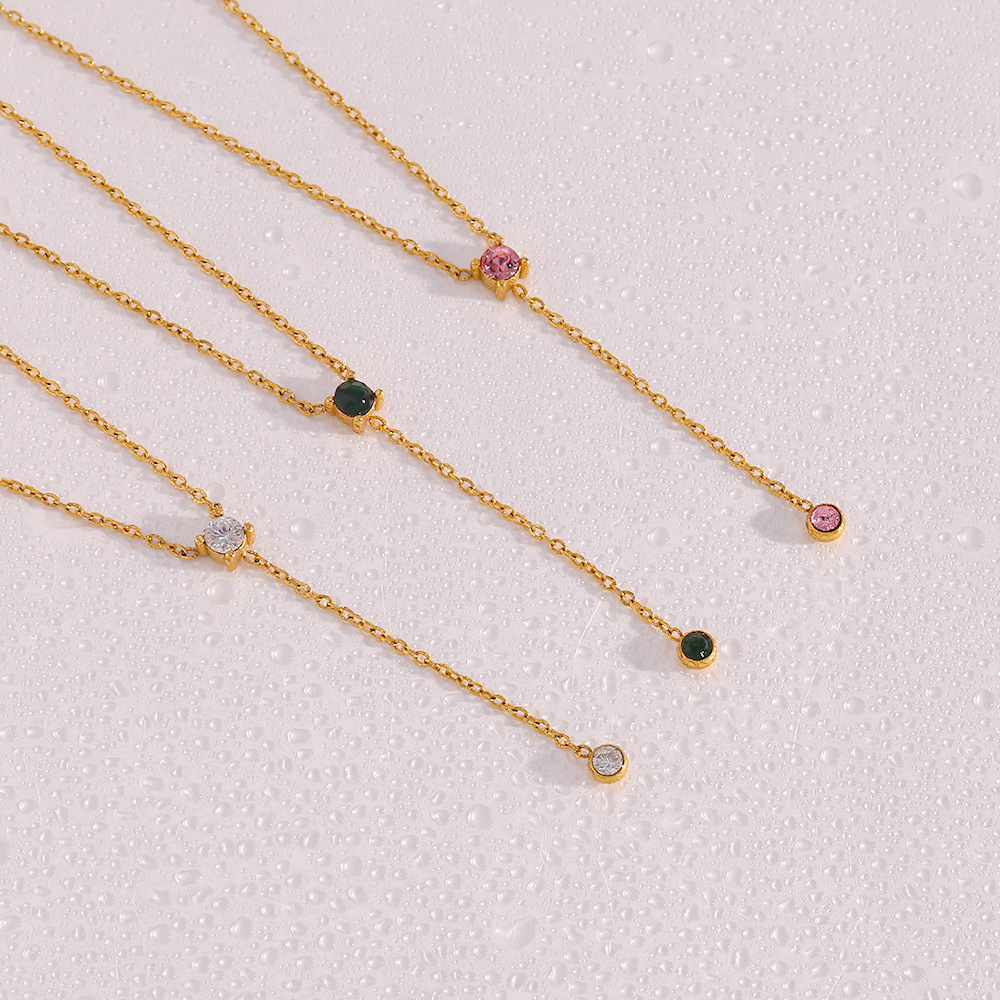 Simple Style Geometric Stainless Steel Plating Zircon Sweater Chain_colorza_7