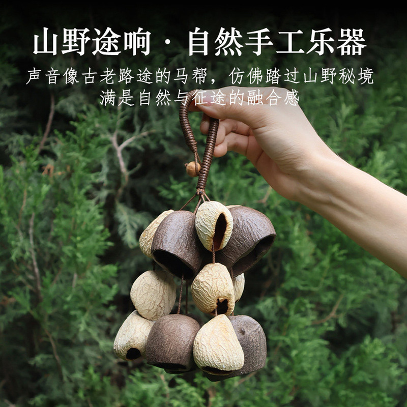 New natural fruit shell wind chime pendant, handmade therapeutic sound wind chime decoration, graduation gift hanging ornament New natural fruit shell wind chime pendant, handmade therapeutic sound wind chime decoration, graduation gift hanging ornament